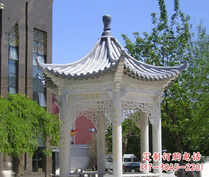 泰安小区景观大理石凉亭