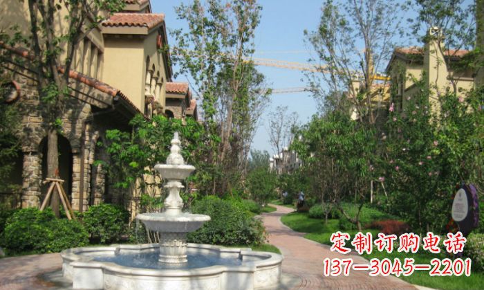泰安小区景观大理石喷泉石雕 (5)