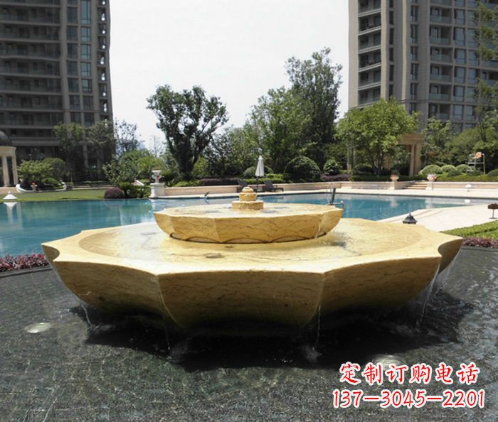 泰安小区景观大理石喷泉石雕 (6)