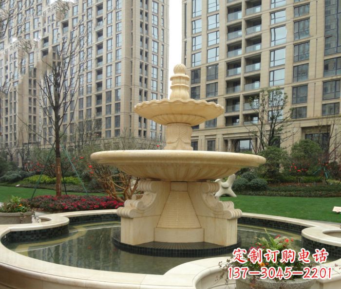 泰安小区景观大理石喷泉石雕 (8)