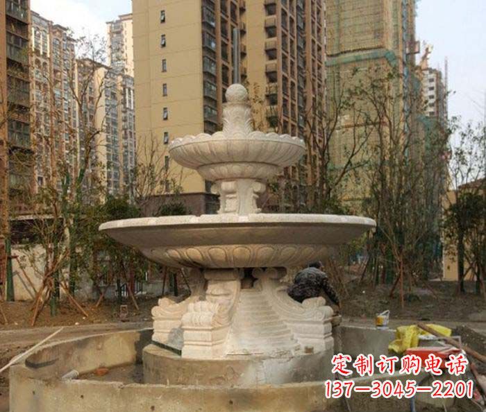 泰安小区景观大型喷泉石雕 (3)