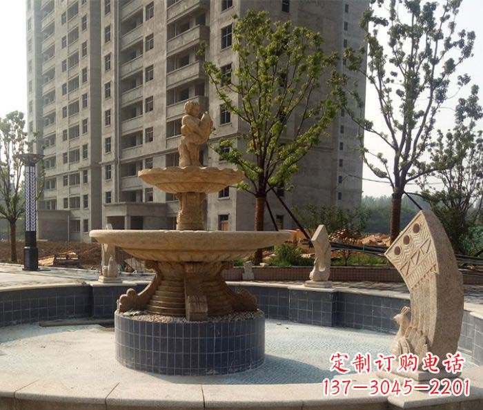 泰安小区景观大型喷泉石雕