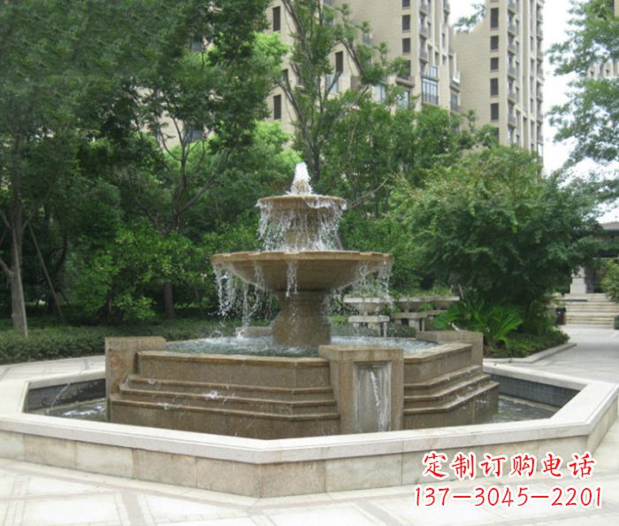 泰安小区景观大型喷泉石雕 (7)