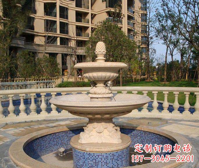 泰安小区景观多层喷泉石雕