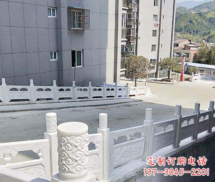 泰安小区景观汉白玉石雕栏板