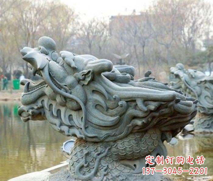 泰安小区景观龙头喷泉石雕