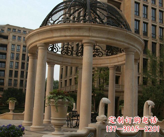 泰安小区景观欧式石雕凉亭