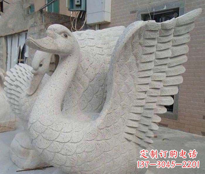 泰安小区景观天鹅石雕喷泉