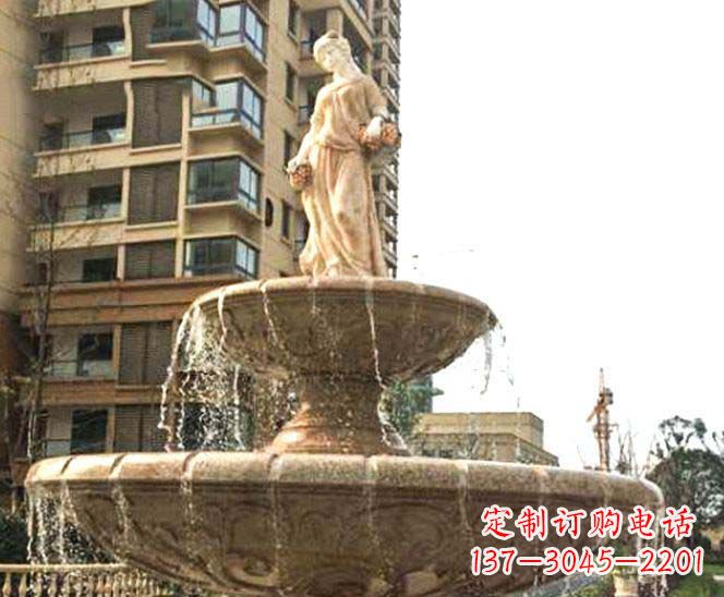 泰安小区景观西方女人喷泉石雕