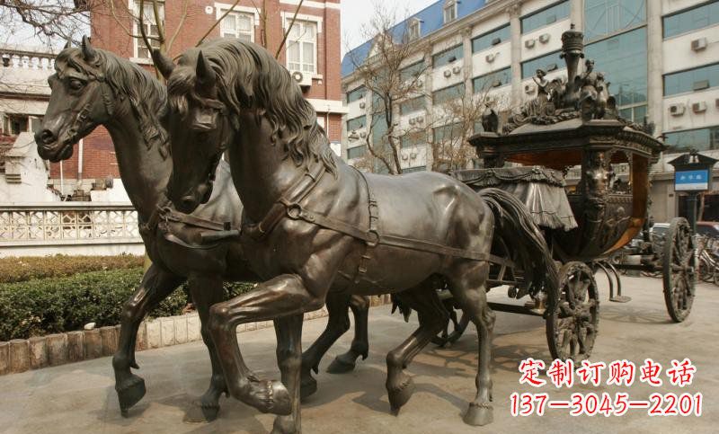 泰安小区欧式马车铜雕