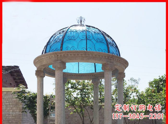 泰安小区欧式圆顶凉亭石雕_2