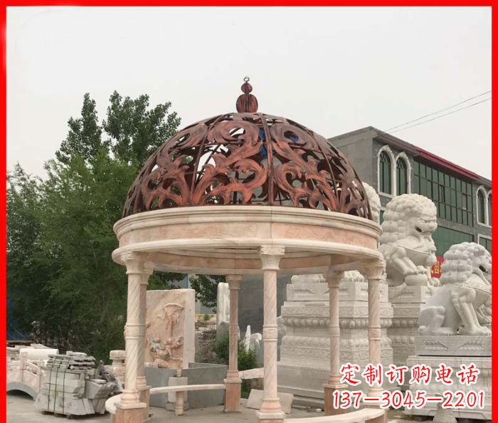 泰安小区欧式圆顶凉亭石雕_1