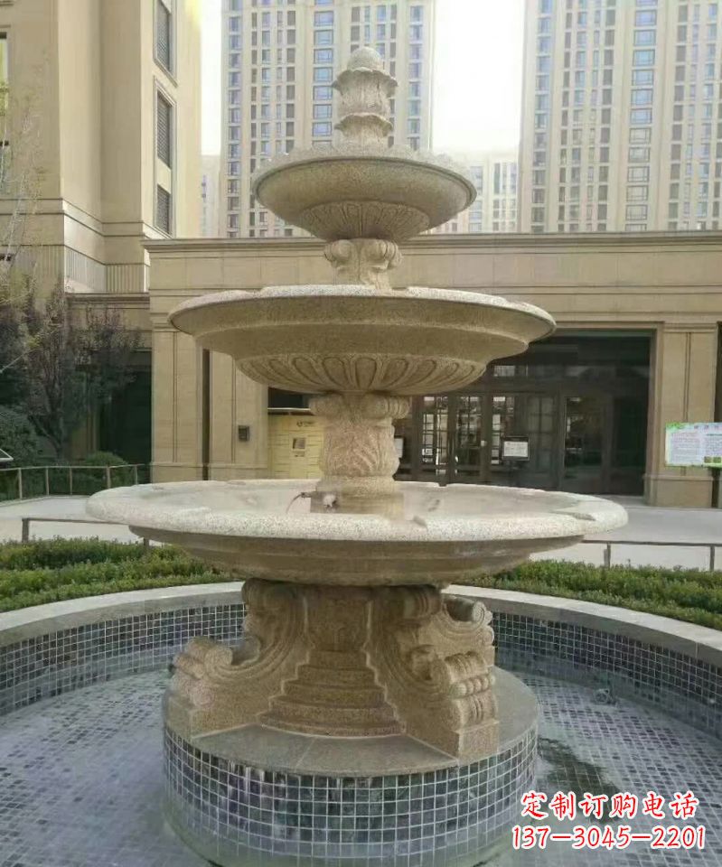 泰安小区喷泉石雕 (2)
