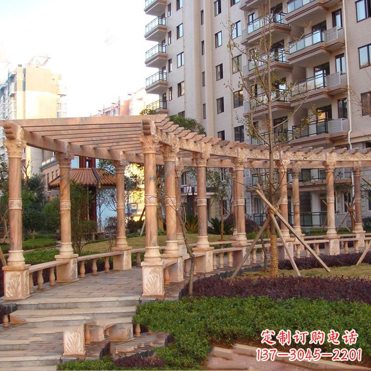 泰安小区石雕花架长廊