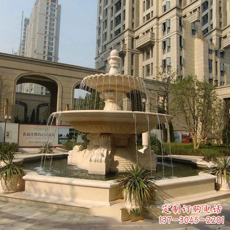 泰安小区庭院石雕欧式喷泉