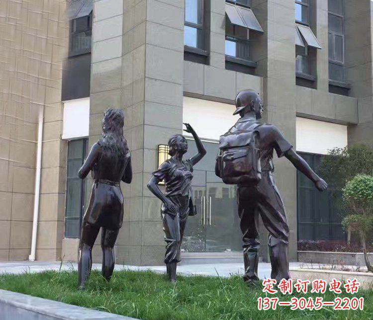 泰安小区铜雕美女人物雕塑