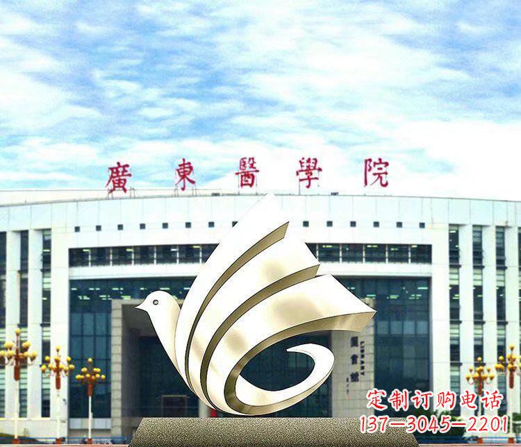 泰安校园不锈钢抽象和平鸽雕塑