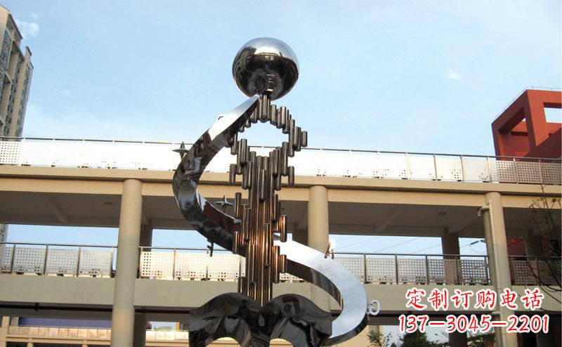 泰安校园不锈钢抽象钥匙和书籍雕塑