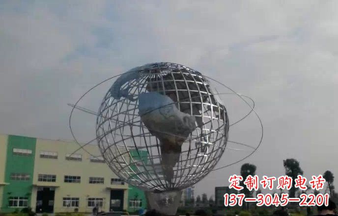 泰安校园不锈钢地球仪雕塑222