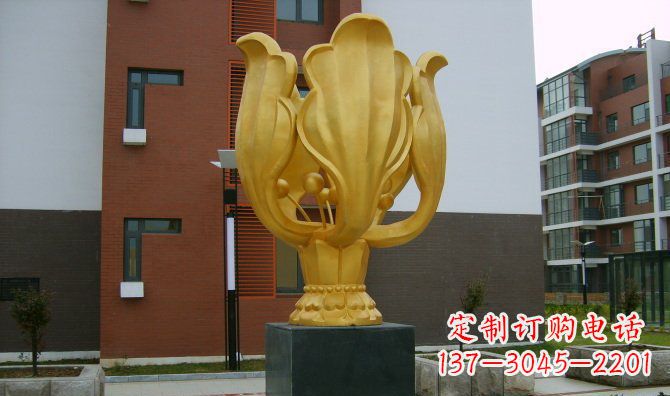 泰安校园不锈钢紫荆花雕塑