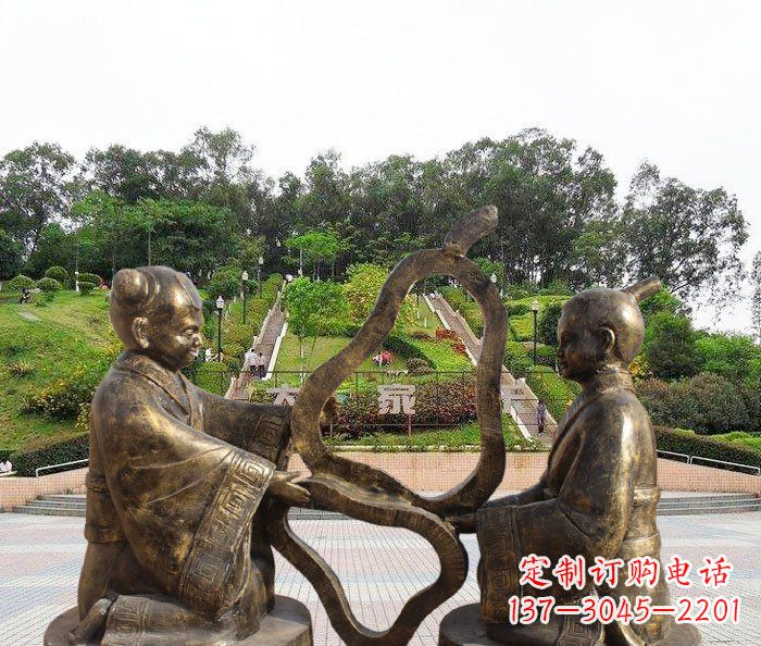 泰安校园抽象孔融让梨铜雕