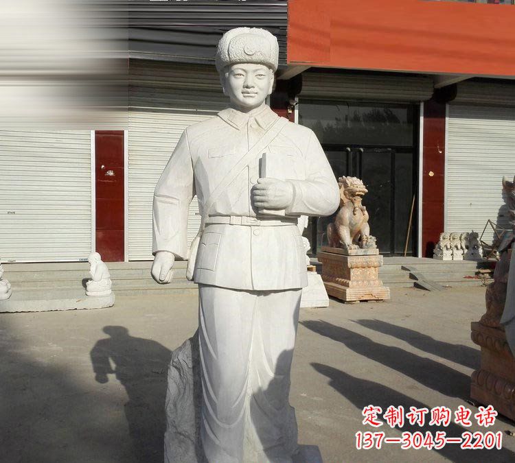 泰安校园大理石立式雷锋雕塑