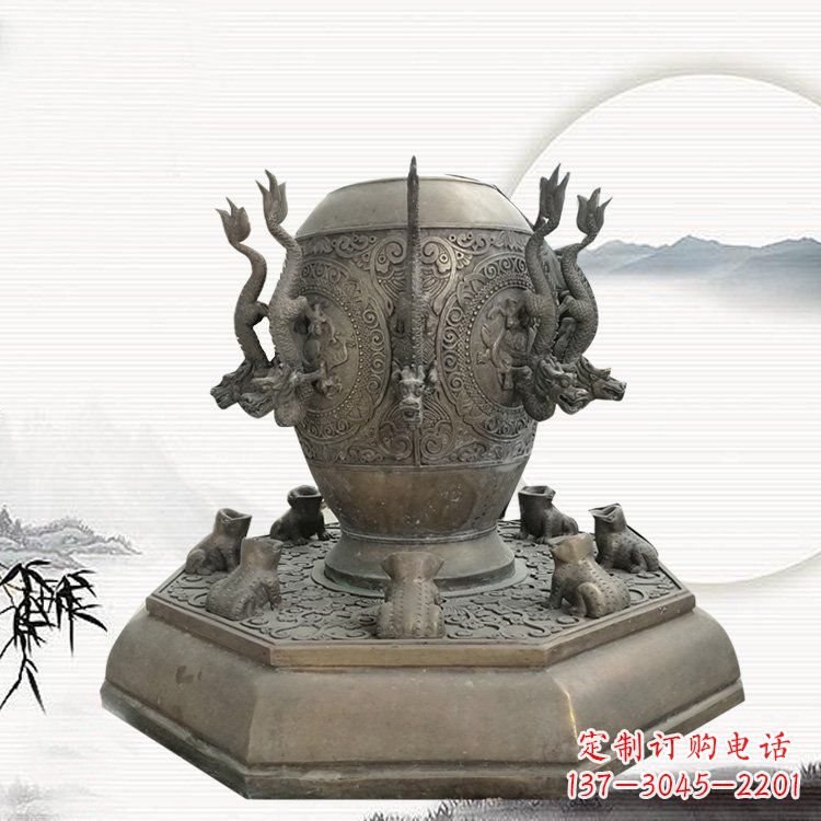 泰安校园地动仪铜雕