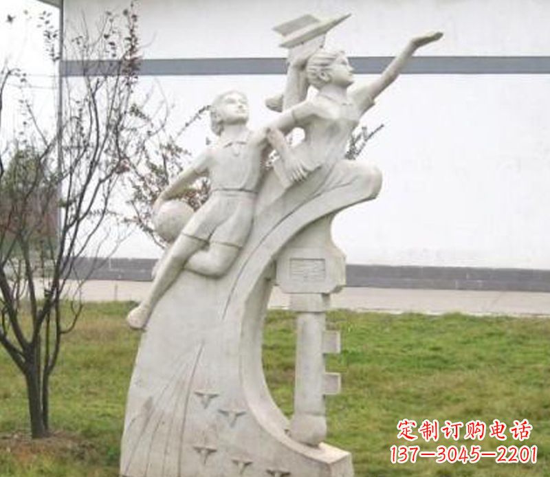 泰安校园飞天学生石雕