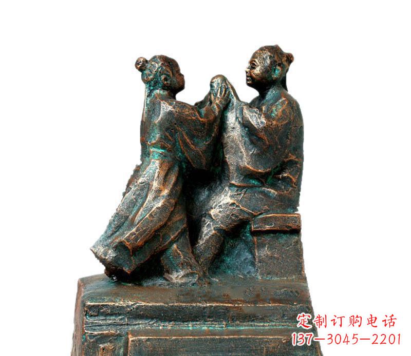 泰安校园古代孔融让梨人物铜雕