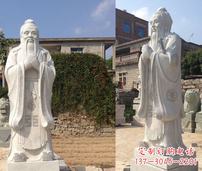 泰安校园景观石雕孔子