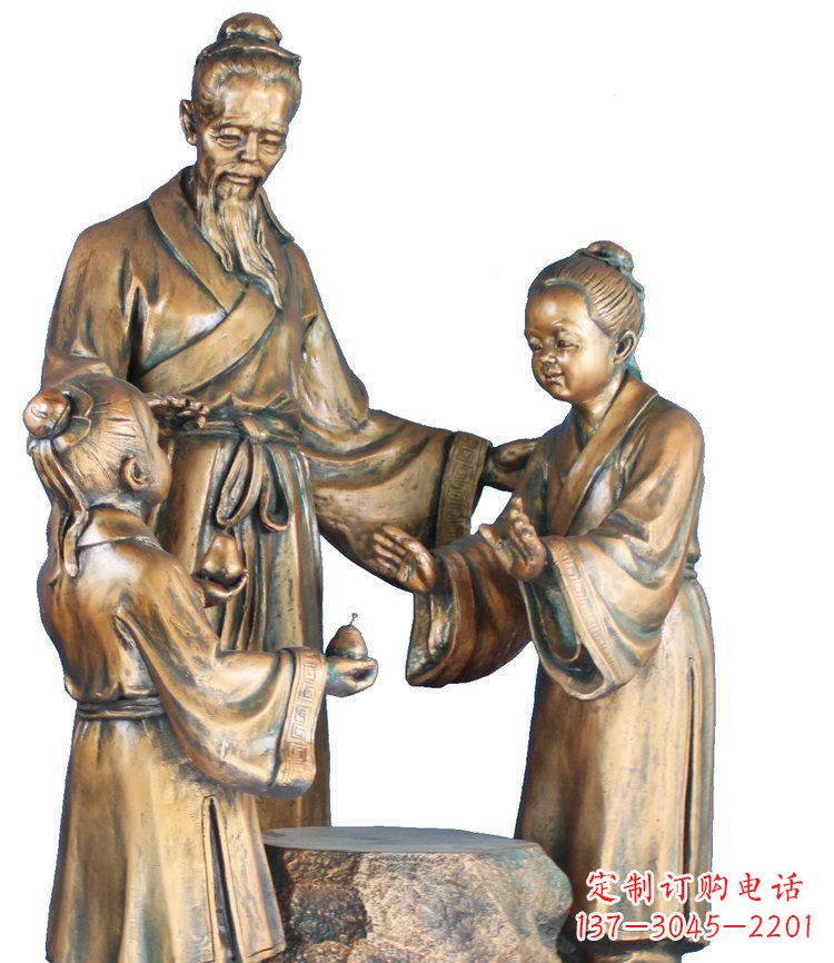 泰安校园孔融让梨景观铜雕