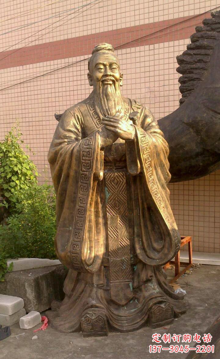 泰安校园孔子像人物铜雕