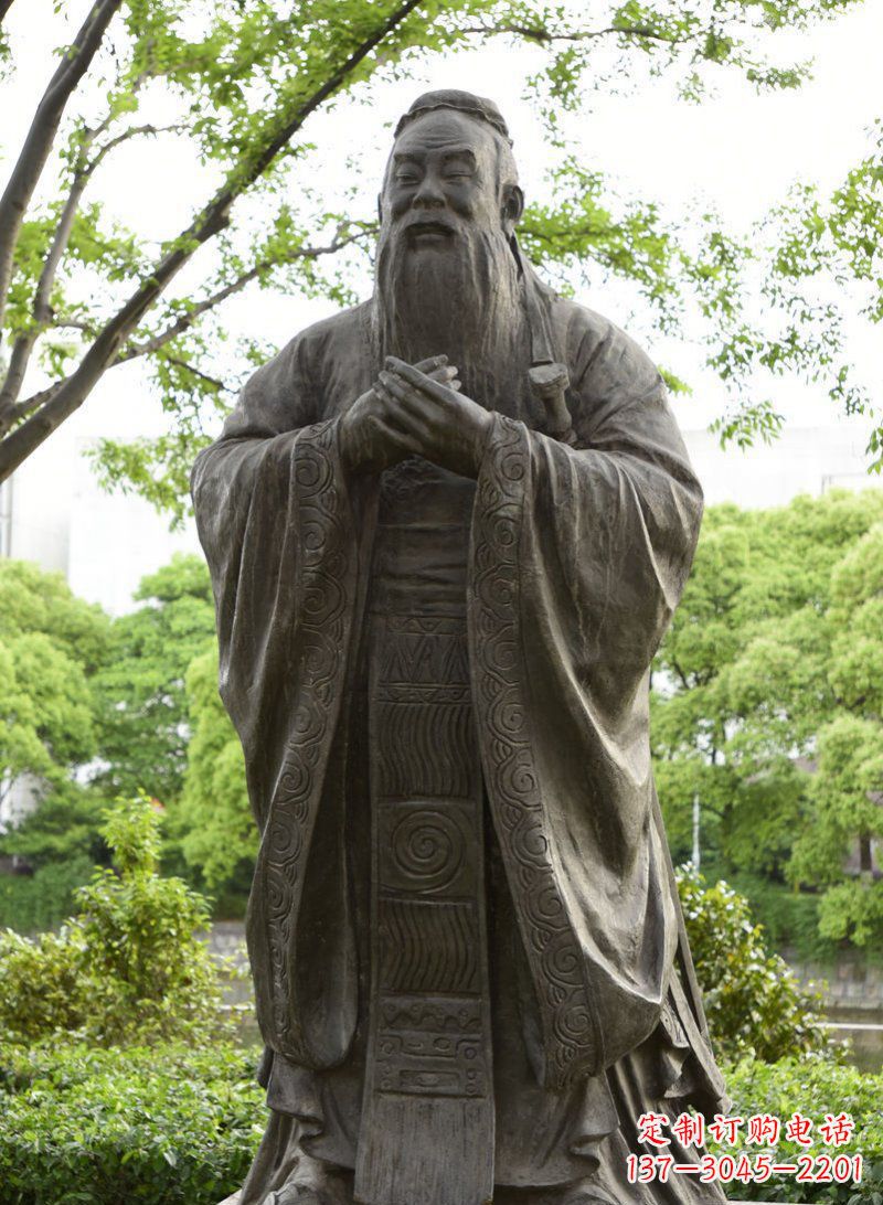泰安校园孔子行教像铜雕 (2)