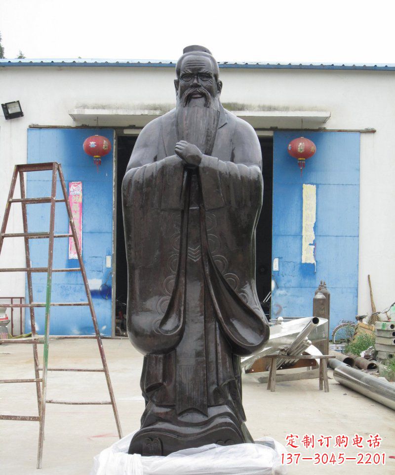 泰安校园老子古代名人铜雕