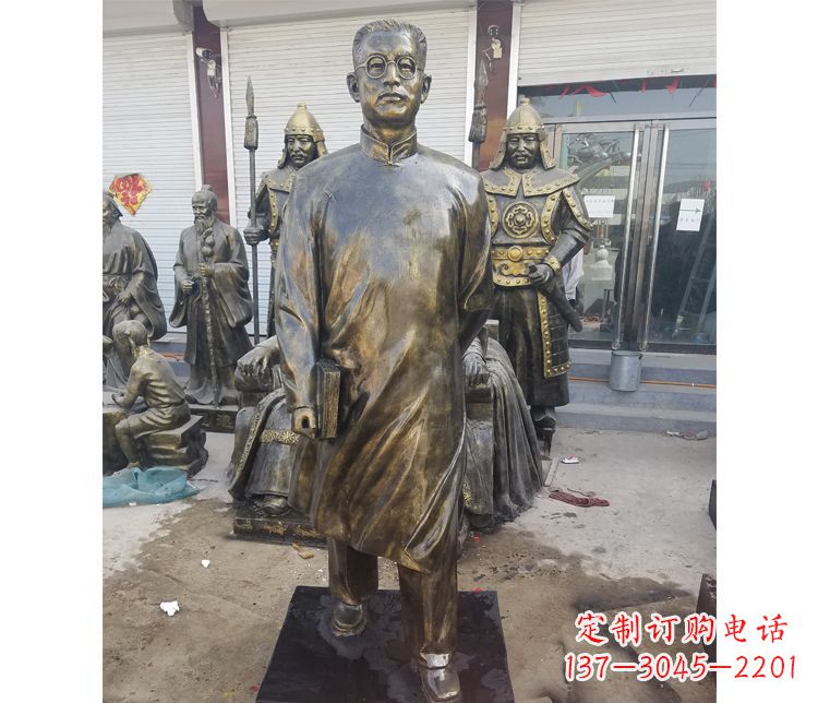 泰安校园名人立式陶行知铜雕