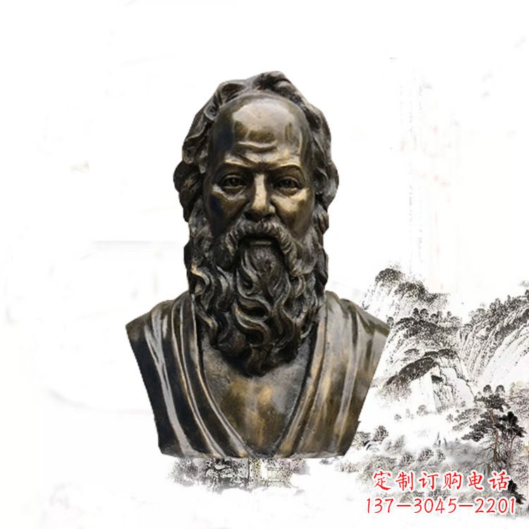泰安校园名人苏格拉底头像雕塑