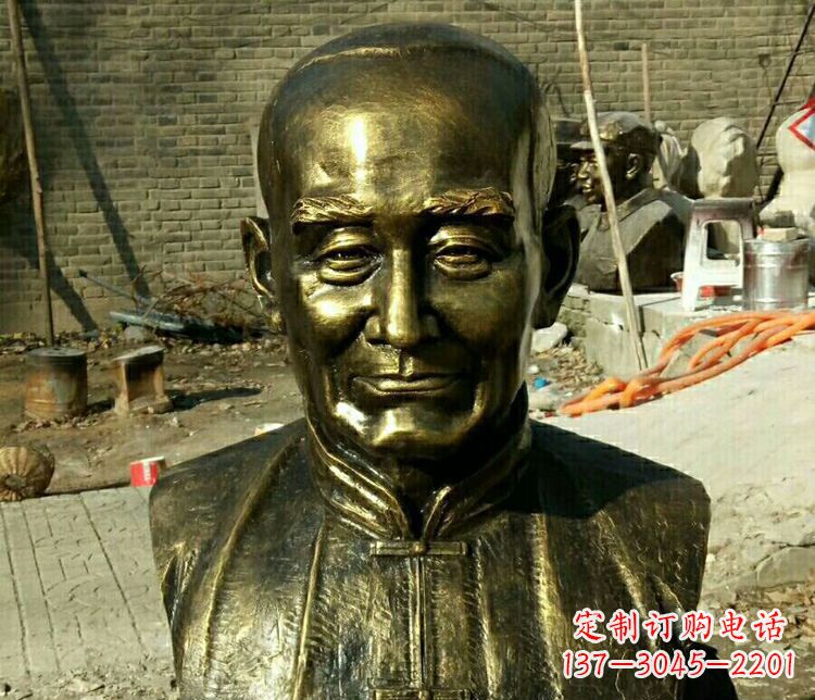 泰安校园名人叶圣陶胸像铜雕