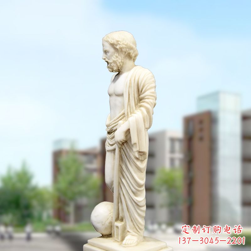 泰安校园名人著名物理学家阿基米德石雕塑像