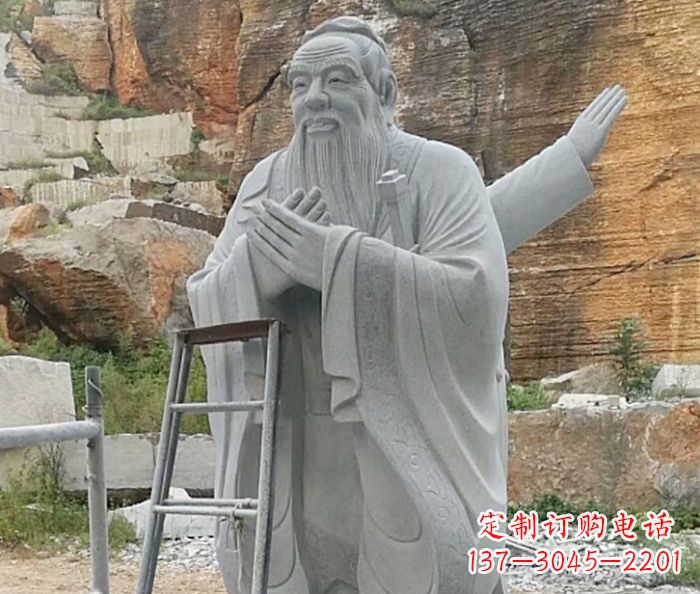 泰安校园人物大理石孔子石雕