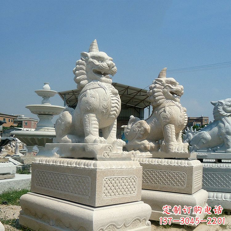泰安獬豸 石雕 独角兽-法院大门神兽雕塑