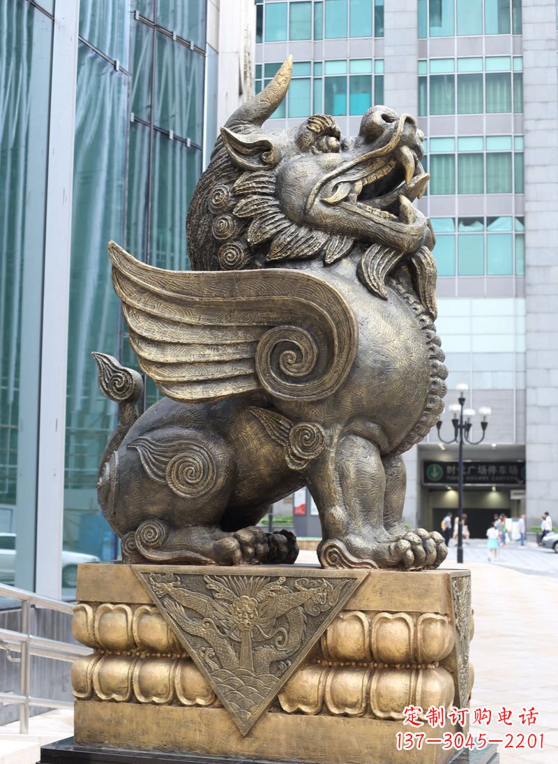 泰安獬豸法院独角兽铜雕