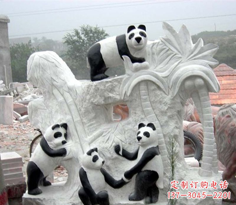 泰安熊猫动物景观石雕