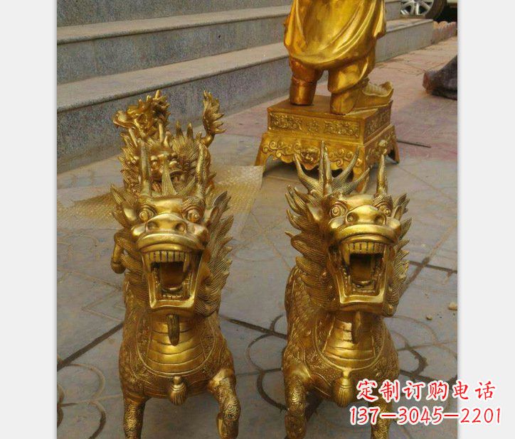 泰安银行铜雕麒麟雕塑