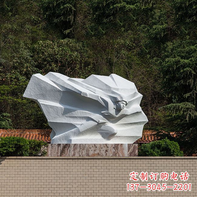 泰安英雄人物黄继光景区景点汉白玉石刻雕塑
