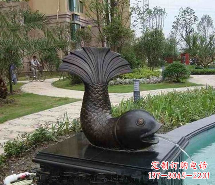 泰安鱼喷泉铜雕
