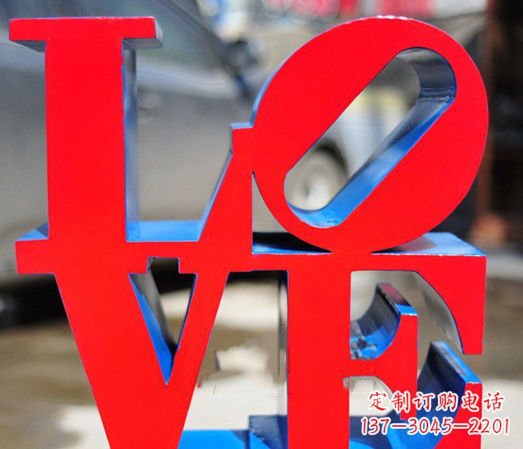 泰安园林不锈钢love字母雕塑