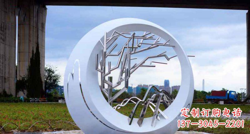 泰安园林不锈钢抽象树枝雕塑