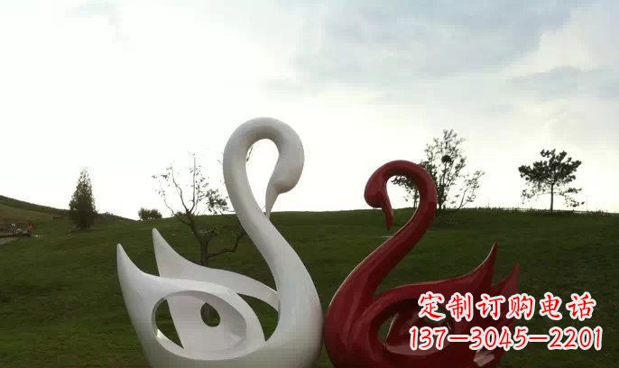 泰安园林不锈钢抽象天鹅雕塑