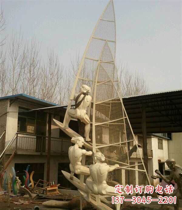 泰安园林不锈钢帆船景观雕塑