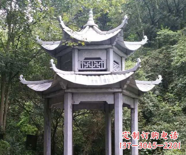 泰安园林仿古石凉亭景观石雕 (3)
